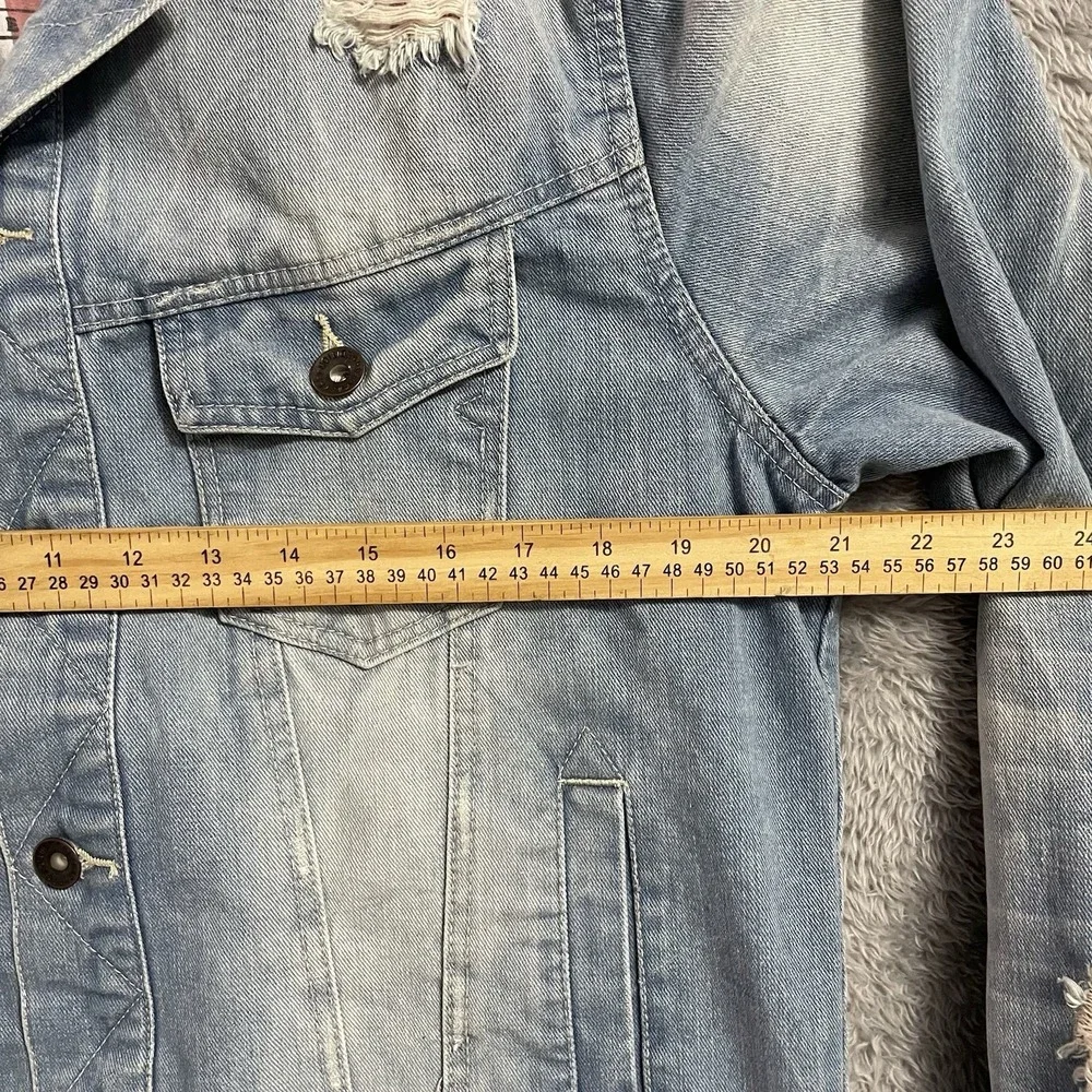 Legacy Edition By Jordan Craig Denim Jacket Mens Size Large‎ Distressed Blue - Picture 6 of 8